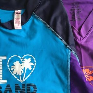 Girls XL swim shirts. 2 for price of one.